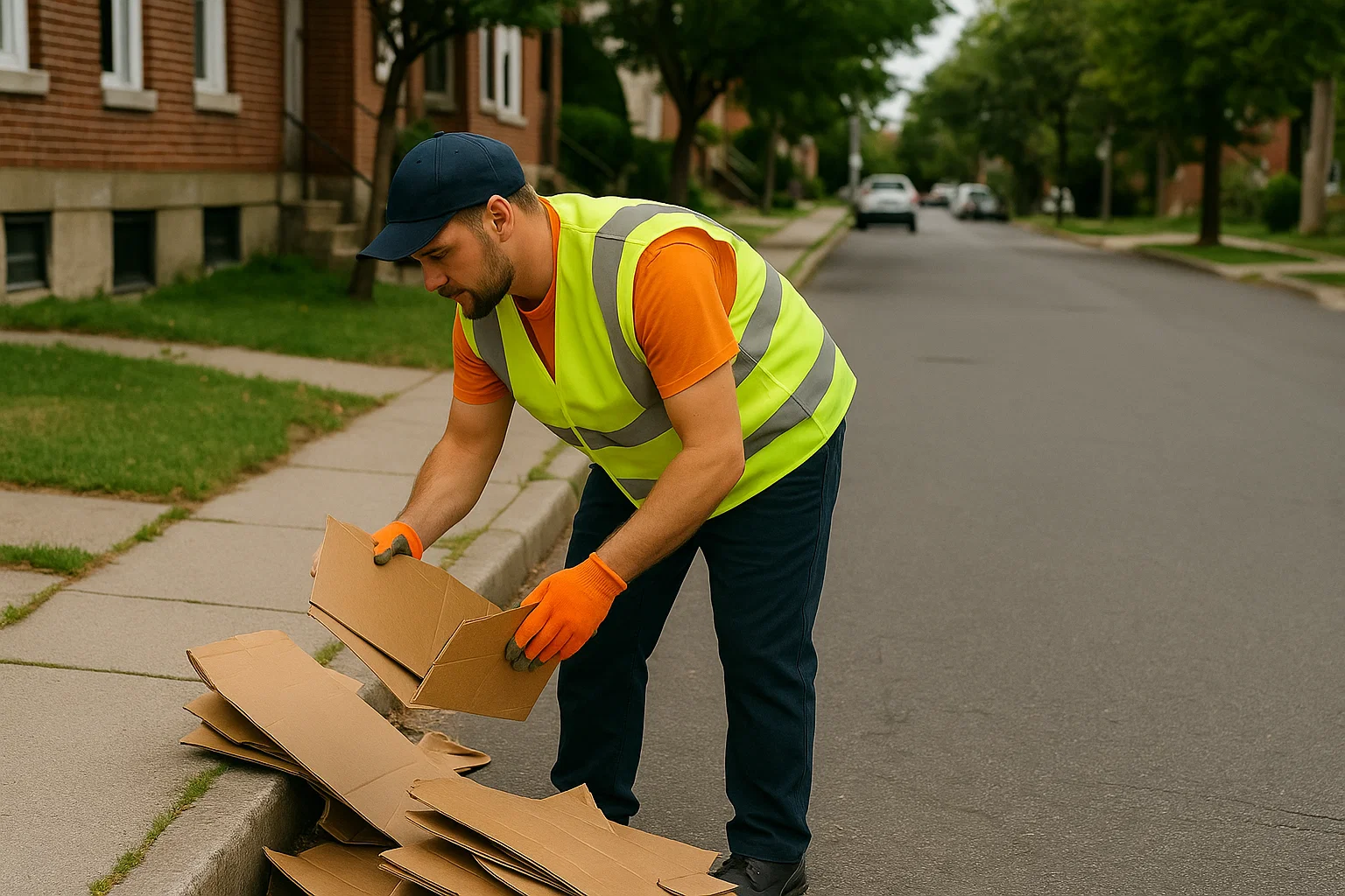 picking up trash image